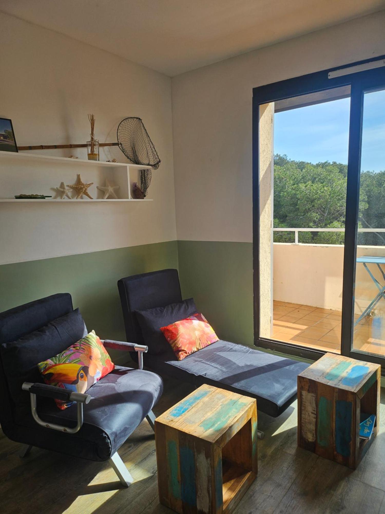 סיס-פור-לה-פלאז' Domaine De La Coudouliere, T2 Climatise Terrasse Vue Mer Sans Vis A Vis Plage A 100M חדר תמונה